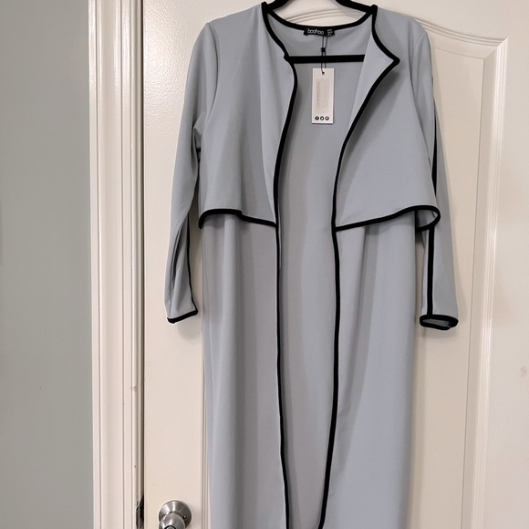 Amy Contrast Trim Duster Coat. Size US 6. - Picture 5 of 7